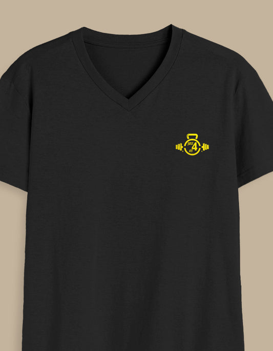 Black Just4Fit t-shirt made from breathable cotton, perfect for gym or casual wear